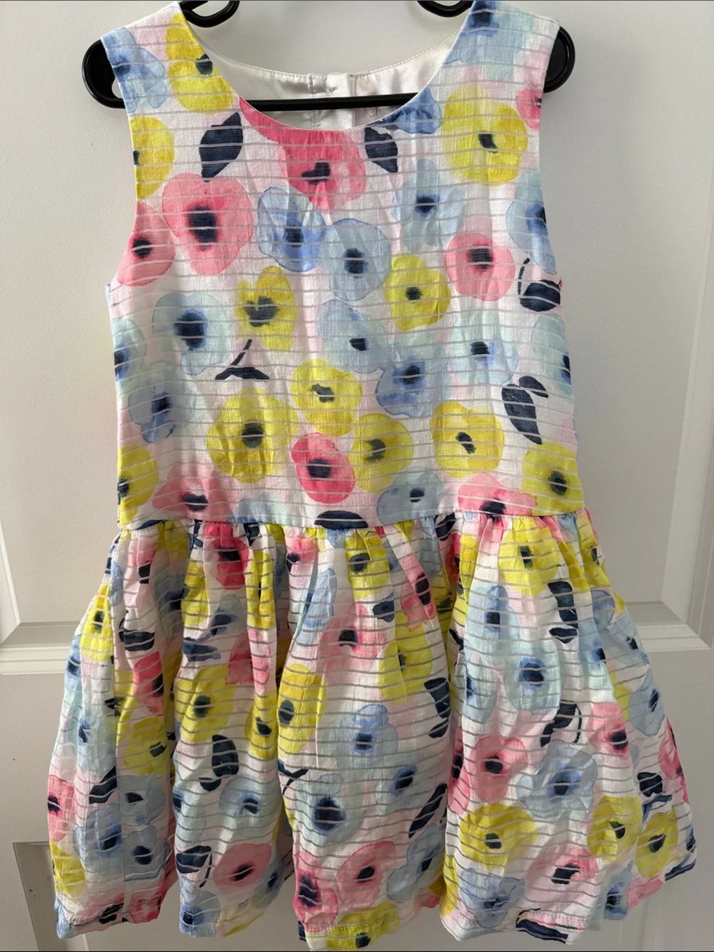 Cherokee Sleeveless Floral Dress in Yellow, Pink & Blue